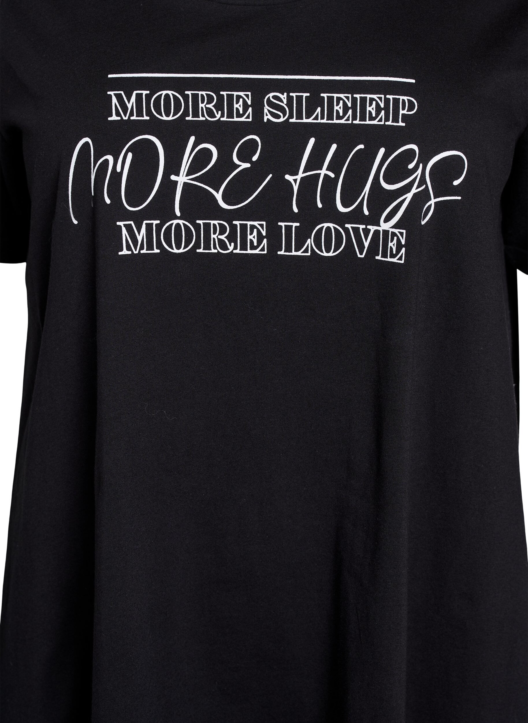 Zizzi Chemise de nuit &agrave; manches courtes en coton biologique, Noir, Packshot image number 2