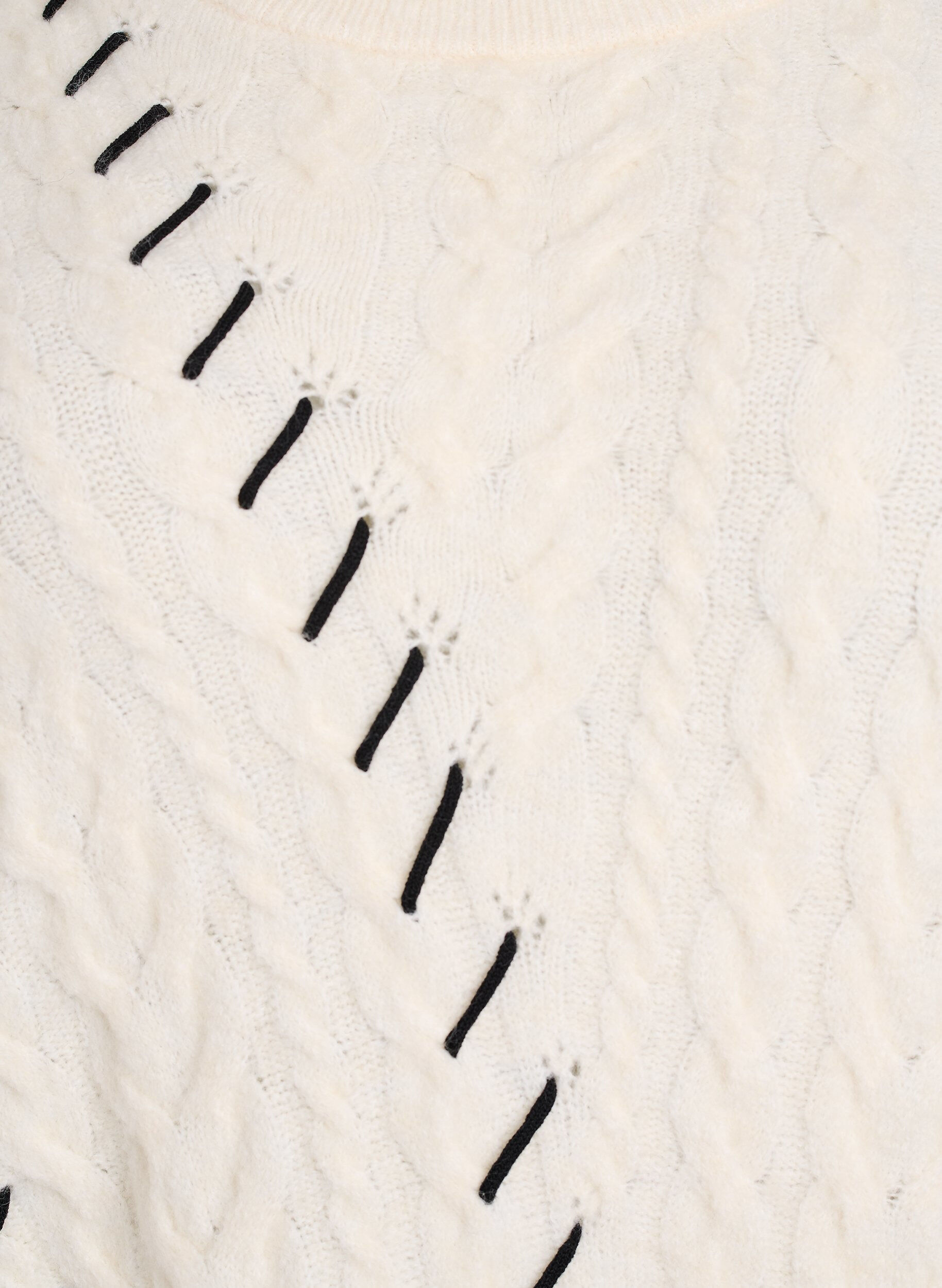 Zizzi Strickbluse mit Zopfmuster und Kontrastdetails, Beige, Packshot image number 2