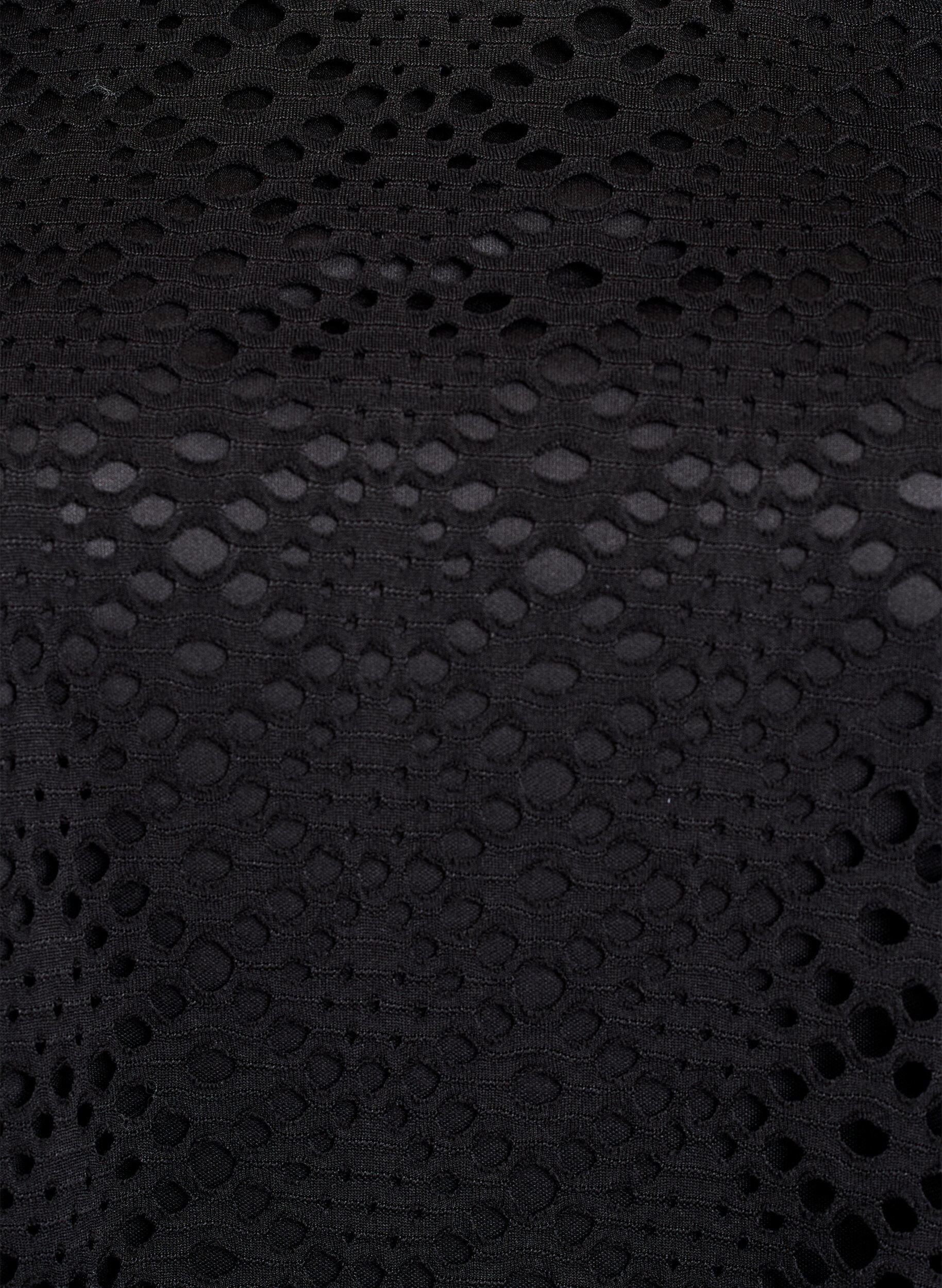 Zizzi Knielanges Kleid mit Lochmuster und kurzen &Auml;rmeln, Schwarz, Packshot image number 2