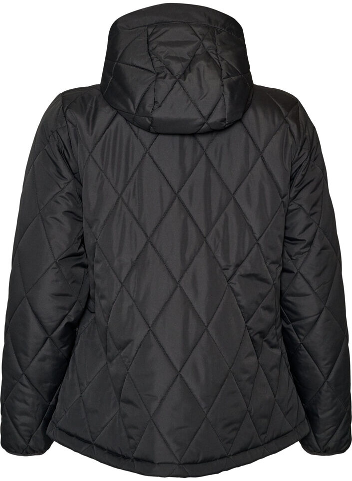 Veste l&eacute;g&egrave;rement matelass&eacute;e en losange, Noir, Packshot image number 1
