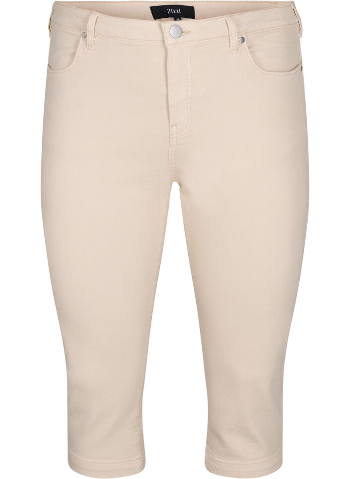 Eng anliegende Emily Capri Hose, Oatmeal, Packshot image number 0