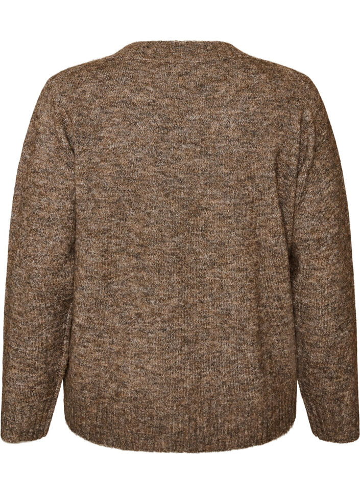Pull col V, Marron, Packshot image number 1