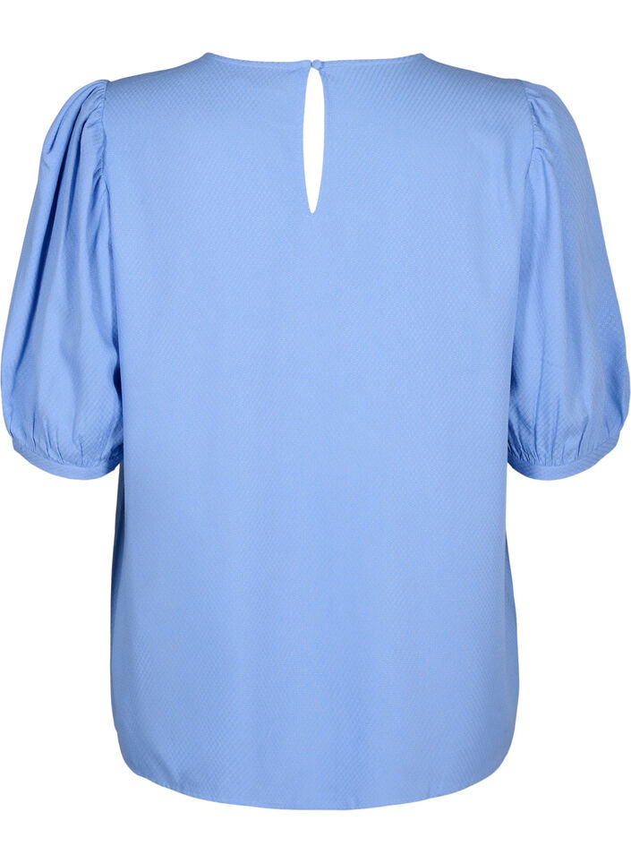  Viskosebluse mit 1/2 Ärmeln, Cornflower Blue, Packshot image number 1