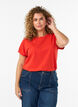 T-shirt &agrave; manches courtes en coton m&eacute;lang&eacute;, Orange fonc&eacute;, Model image number 0