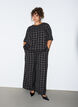 Karierte Bluse mit Spitzenbesatz und ellenbogenlangen &Auml;rmeln, Schwarz, Model image number 1