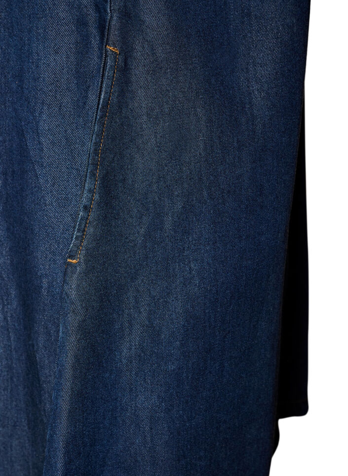 Jeanskleid aus Lyocell mit Kn&ouml;pfen und kurzen &Auml;rmeln, Blau, Packshot image number 3