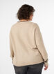 Pullover mit Logo und Kontraststreifen, Beige, Model image number 2