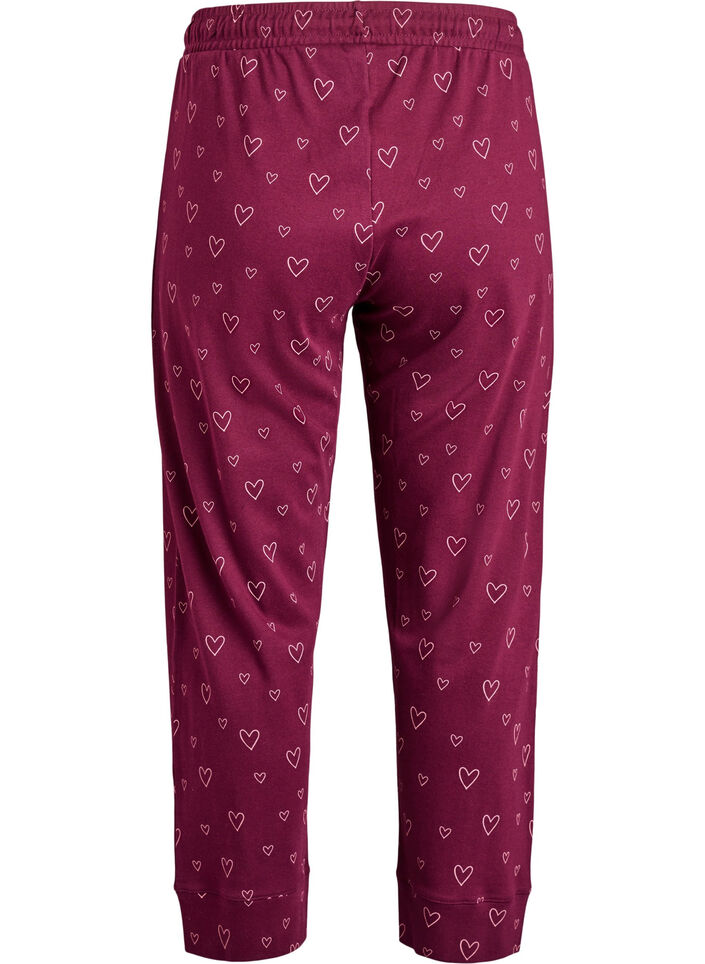 Baumwoll-Pyjamahose mit hohem Bund, Dunkles Bordeaux, Packshot image number 1