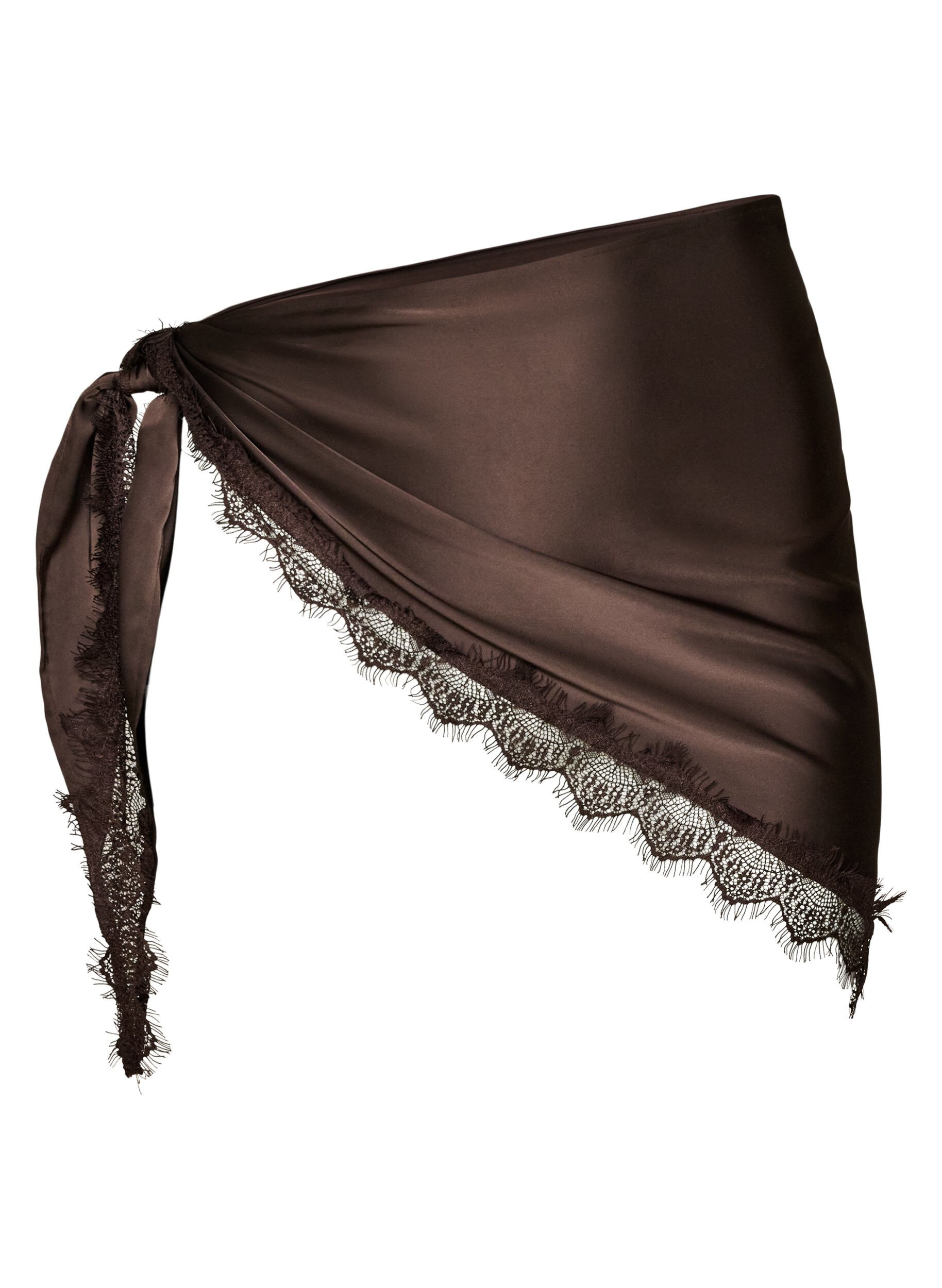 Foulard en satin avec ourlet en dentelle