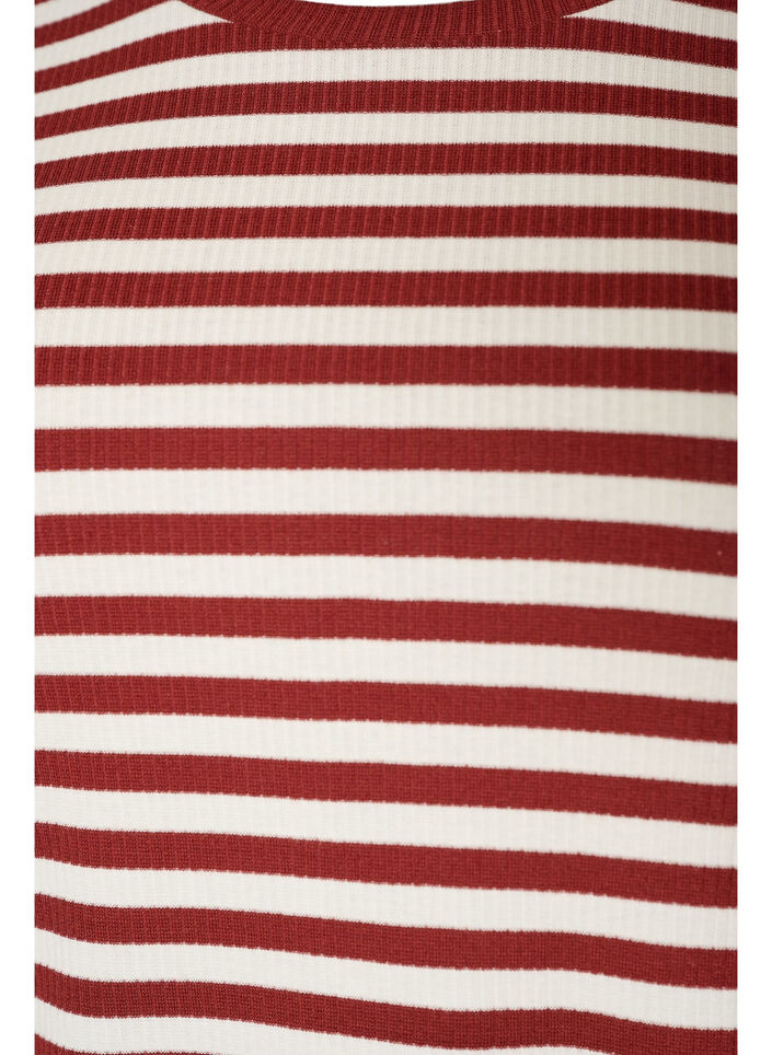 T-shirt ray&eacute; &agrave; texture c&ocirc;tel&eacute;e, Bordeaux, Packshot image number 2