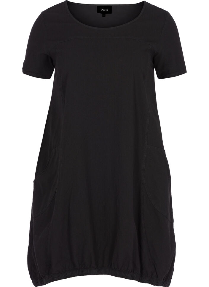 Robe en coton &agrave; manches courtes, Noir, Packshot image number 0