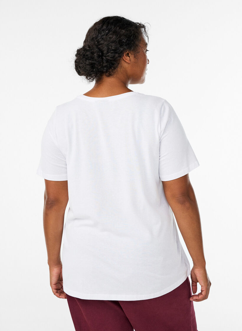 T-shirt imprim&eacute;, Blanc, Model image number 2
