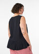 &Auml;rmellose Bluse mit Struktur und Bindeband, Schwarz, Model image number 2