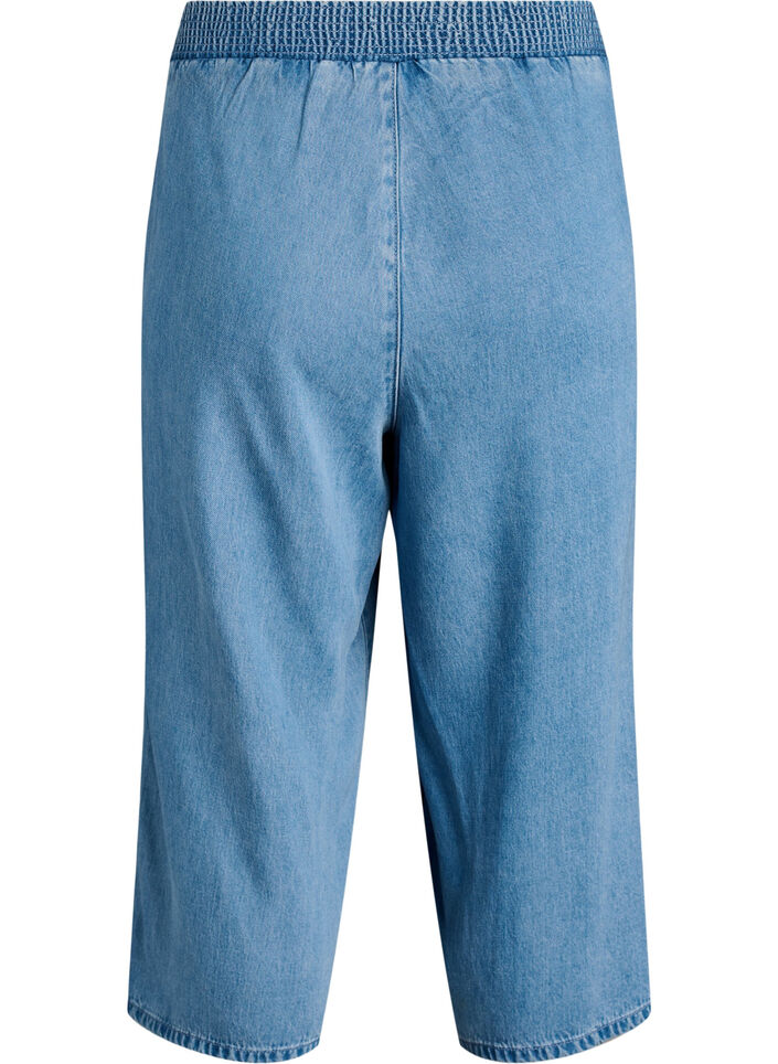 Culotte en lyocell jambes larges aspect denim, Bleu Clair, Packshot image number 1