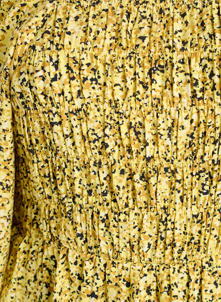Bluse mit Smock und Karree-Ausschnitt, Gelb, Packshot image number 2