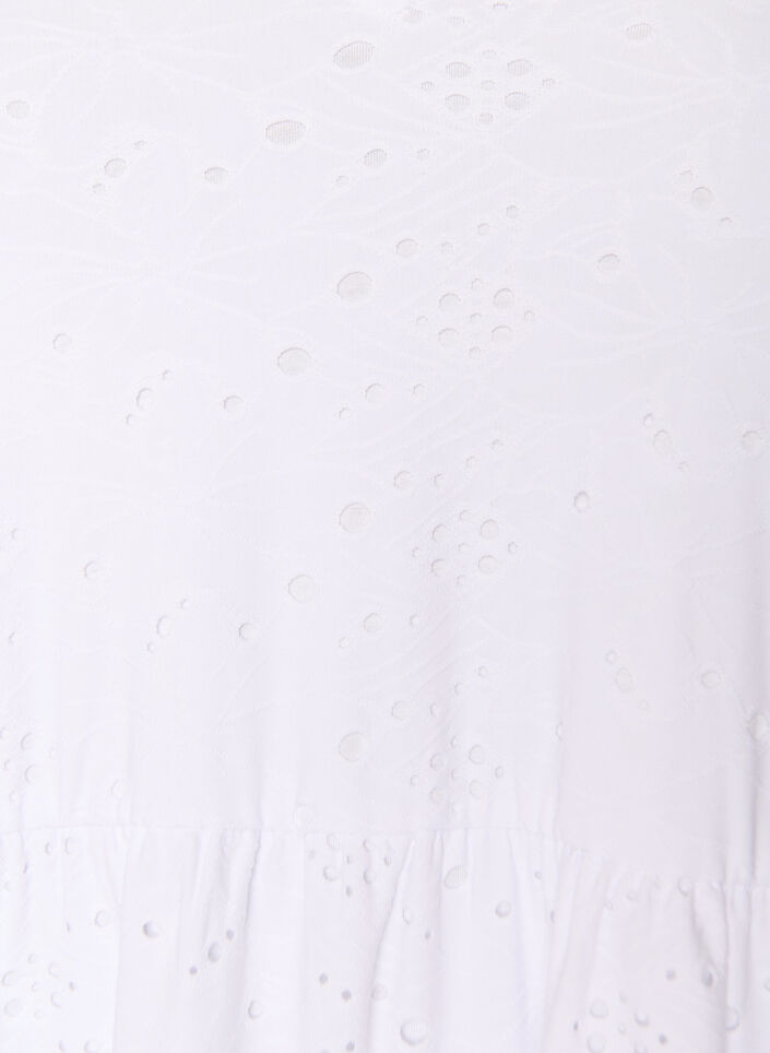 Broderie-Anglaise-Kleid mit V-Ausschnitt und 1/2-&Auml;rmeln, Wei&szlig;, Packshot image number 2