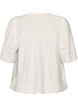 Blouse en viscose avec nervures et effet ballon, Vanille, Packshot image number 1