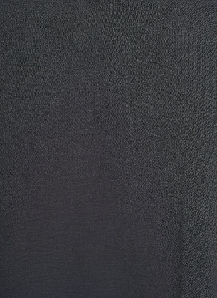 Blouse avec poignets smock&eacute;s et col en V, Gris anthracite, Packshot image number 2