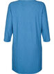 Robe avec texture et manches 3/4, Bleu, Packshot image number 1