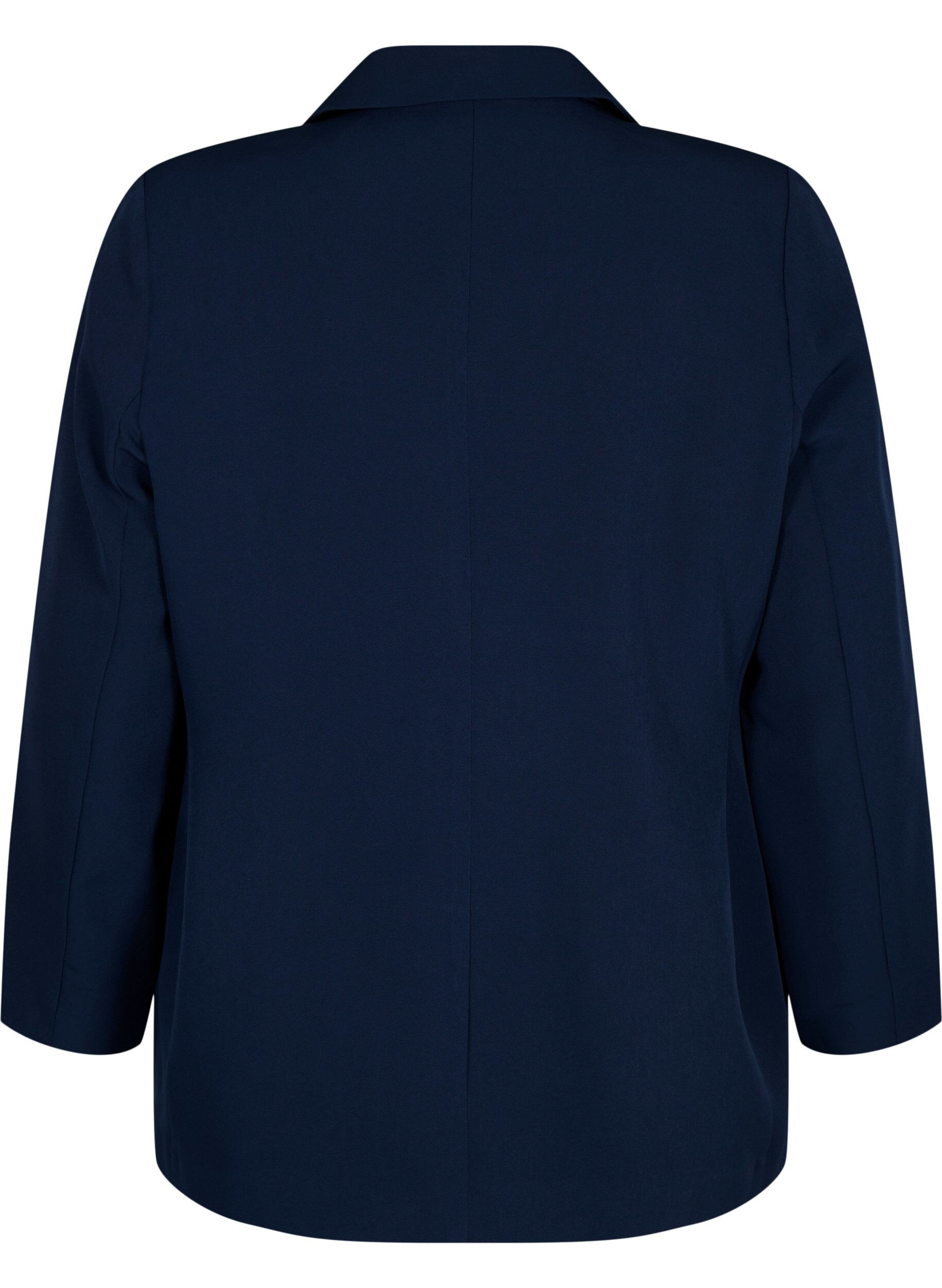 Zizzi Blazer classique avec fermeture &agrave; boutons, Navy Blazer, Packshot image number 1