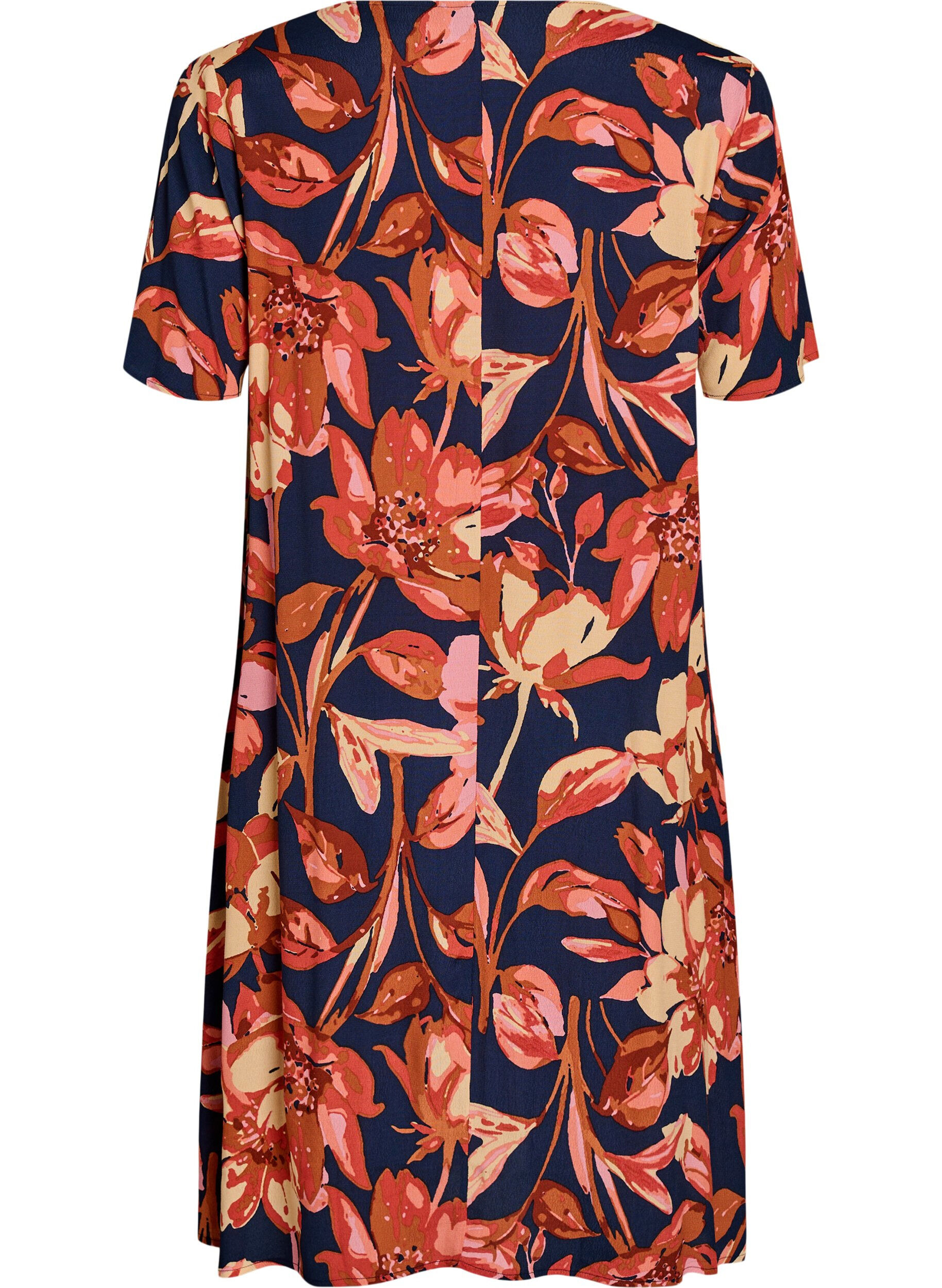 Zizzi Robe &eacute;vas&eacute;e en viscose, Orange, Packshot image number 1