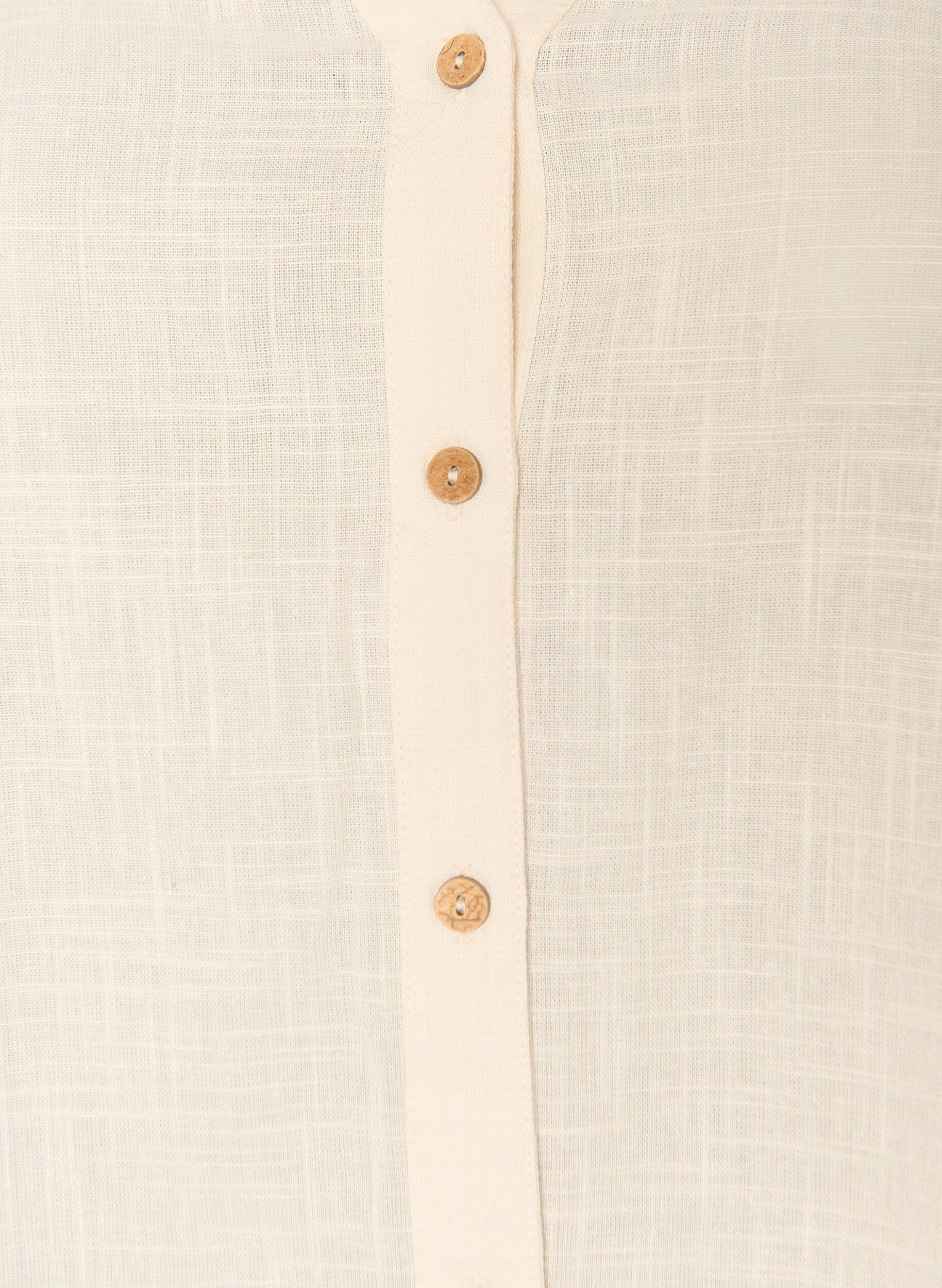 ZizziBaumwollbluse mit V-Ausschnitt, Vanille, Packshot image number 2