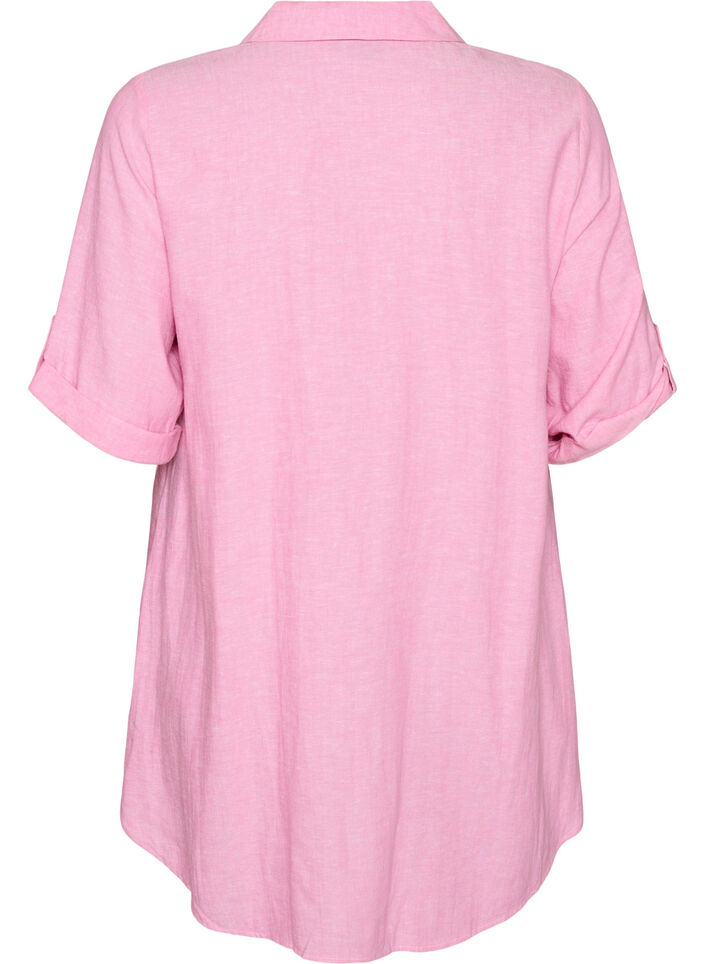 Tunique coupe trap&egrave;ze en lin et viscose, 2169, Packshot image number 1