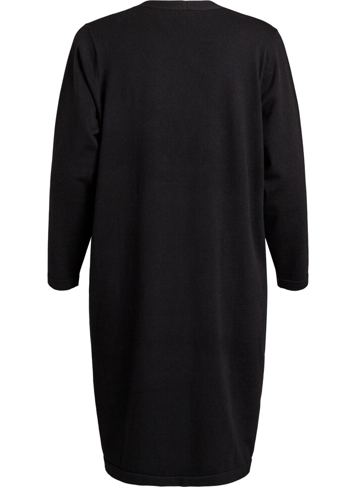 Cardigan long ouvert avec poches, Noir, Packshot image number 1