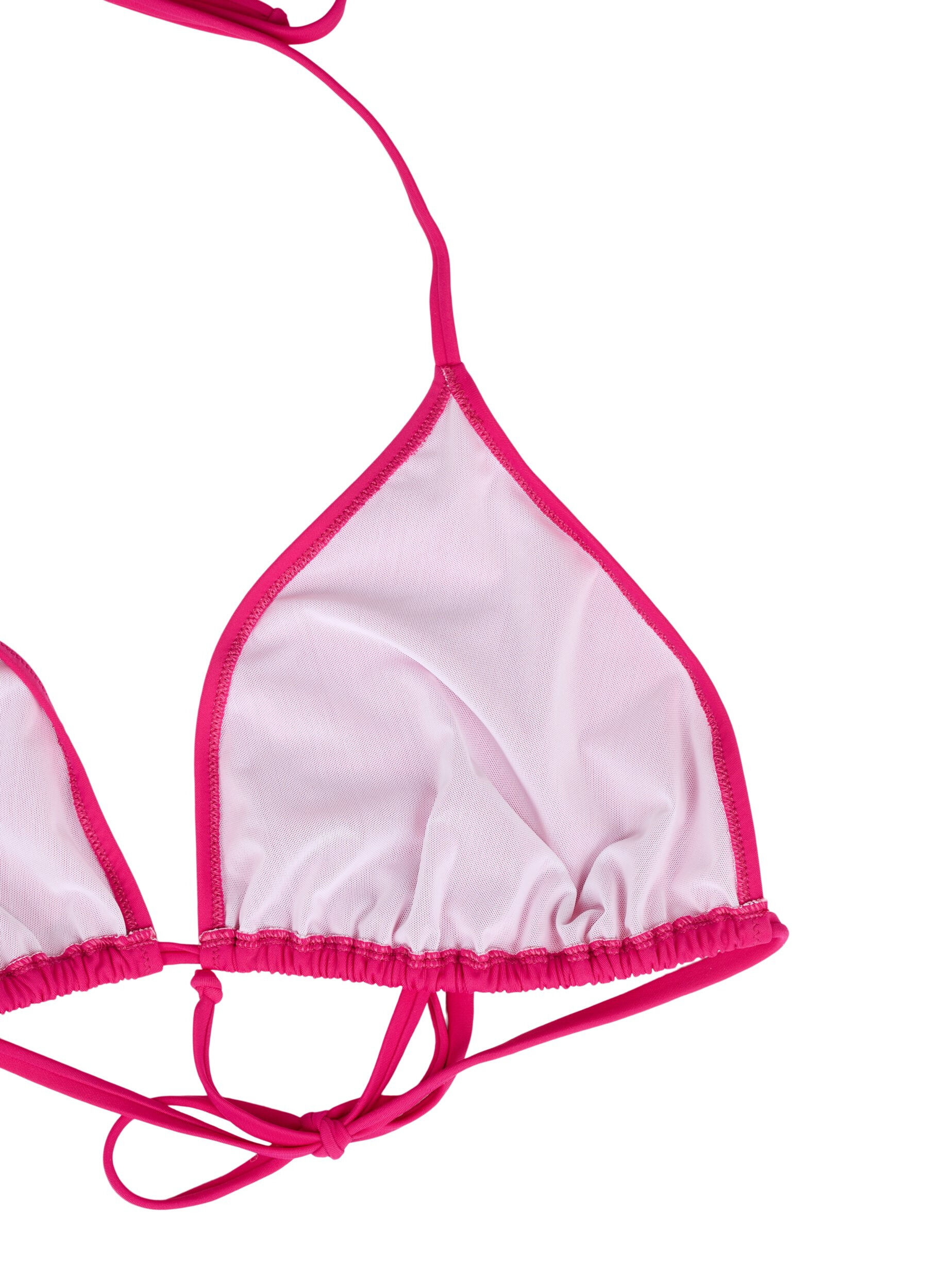 Zizzi Einfarbiges Triangel-Bikinioberteil, Pink, Packshot image number 3