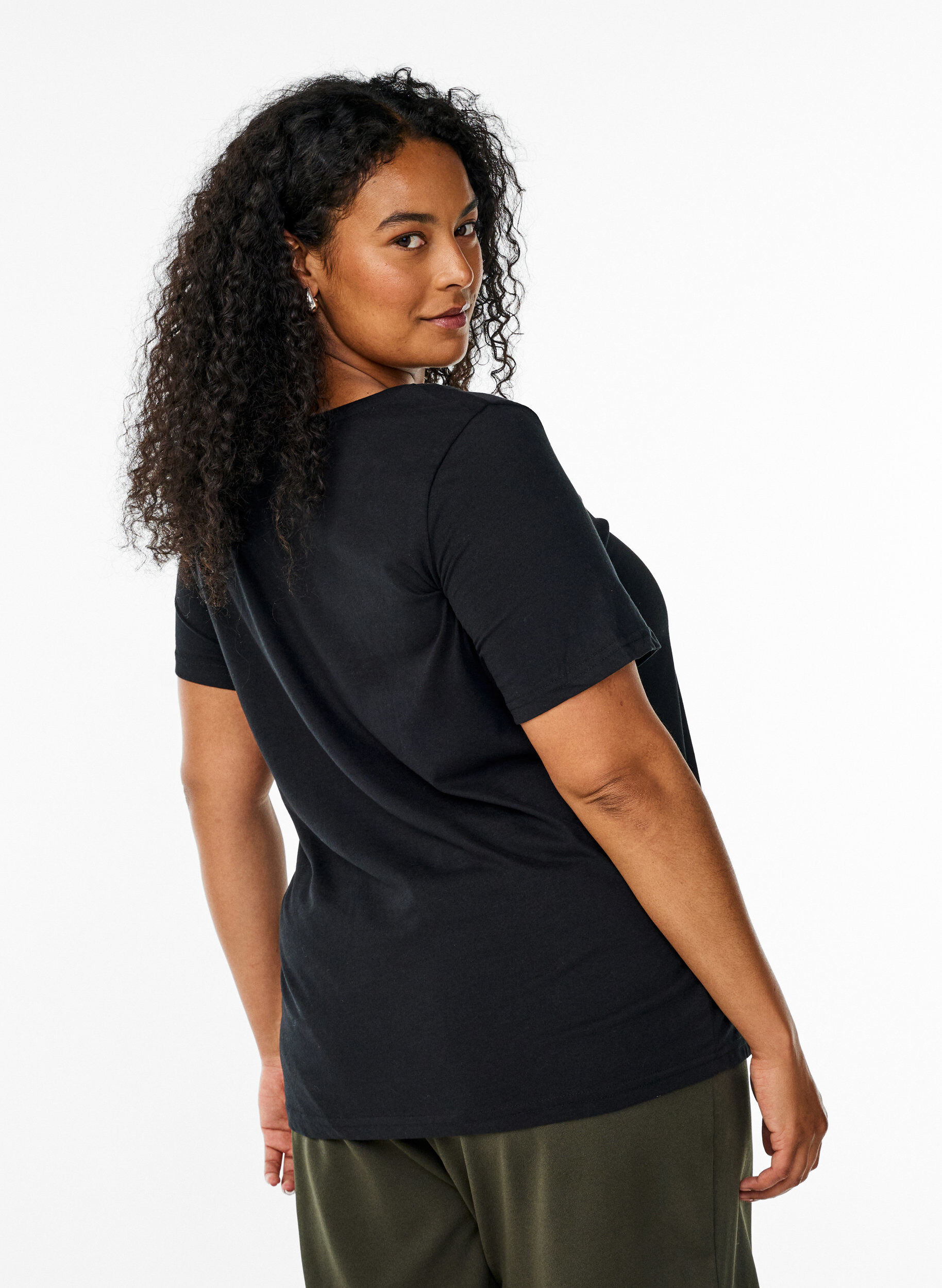 Zizzi FLASH - T-shirt avec motif, Noir, Model image number 2