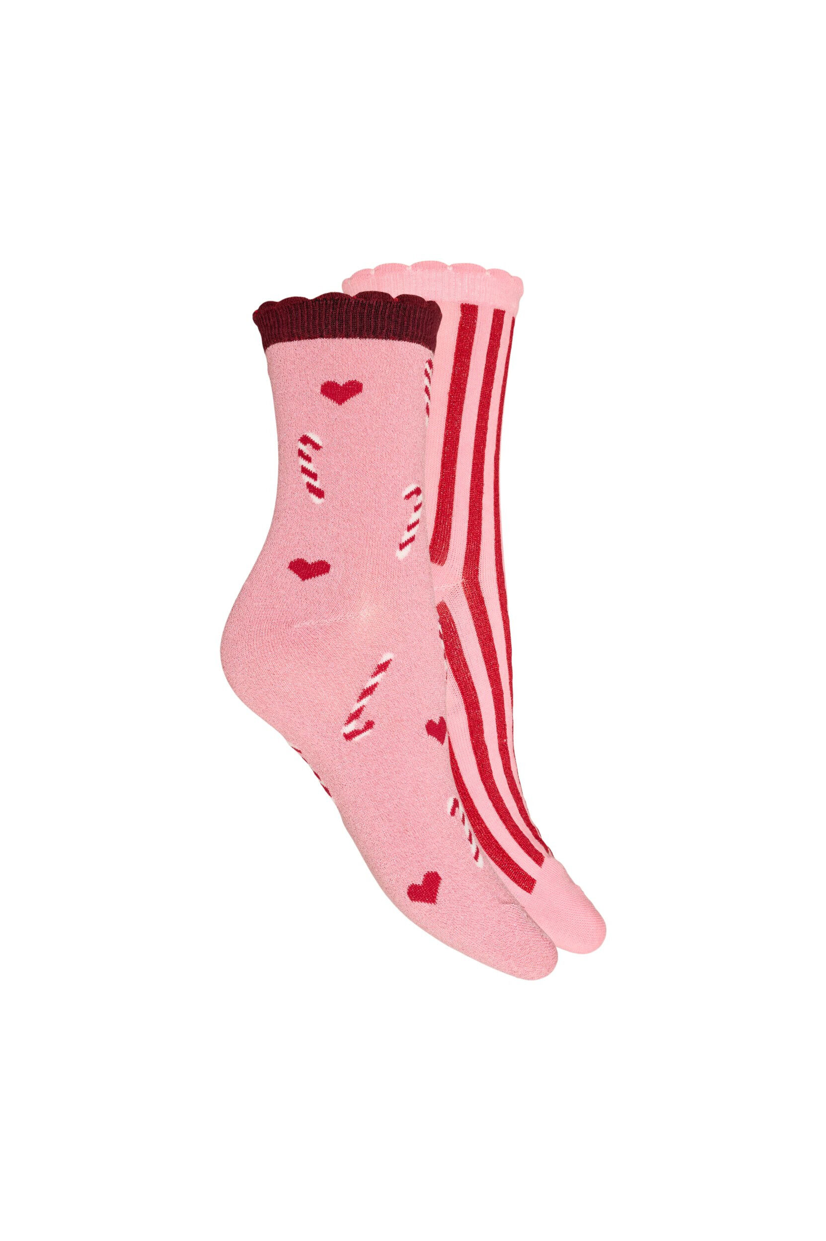 Zizzi2er-Pack Weihnachtssocken, Pink, Packshot image number 1