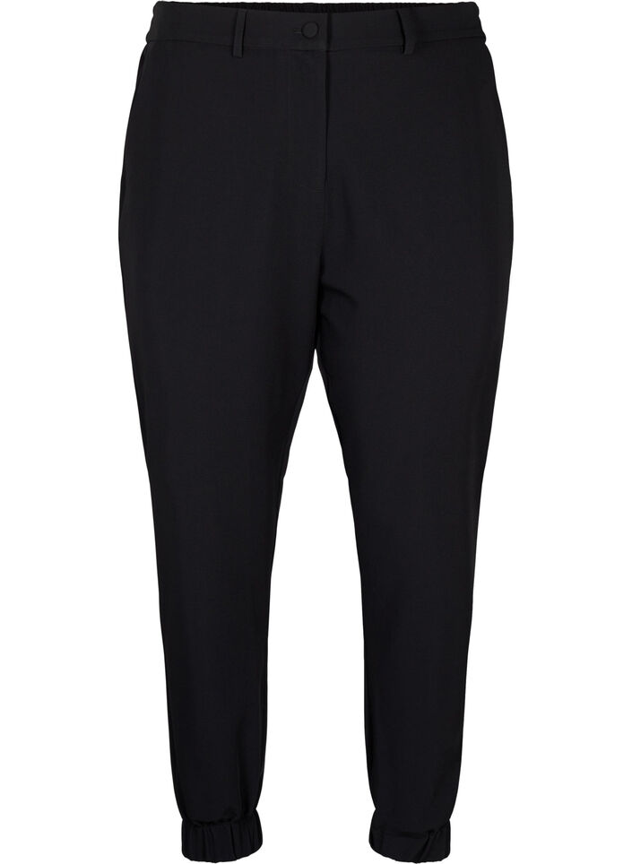 Pantalon avec taille et cheville élastiques, Black, Packshot image number 0