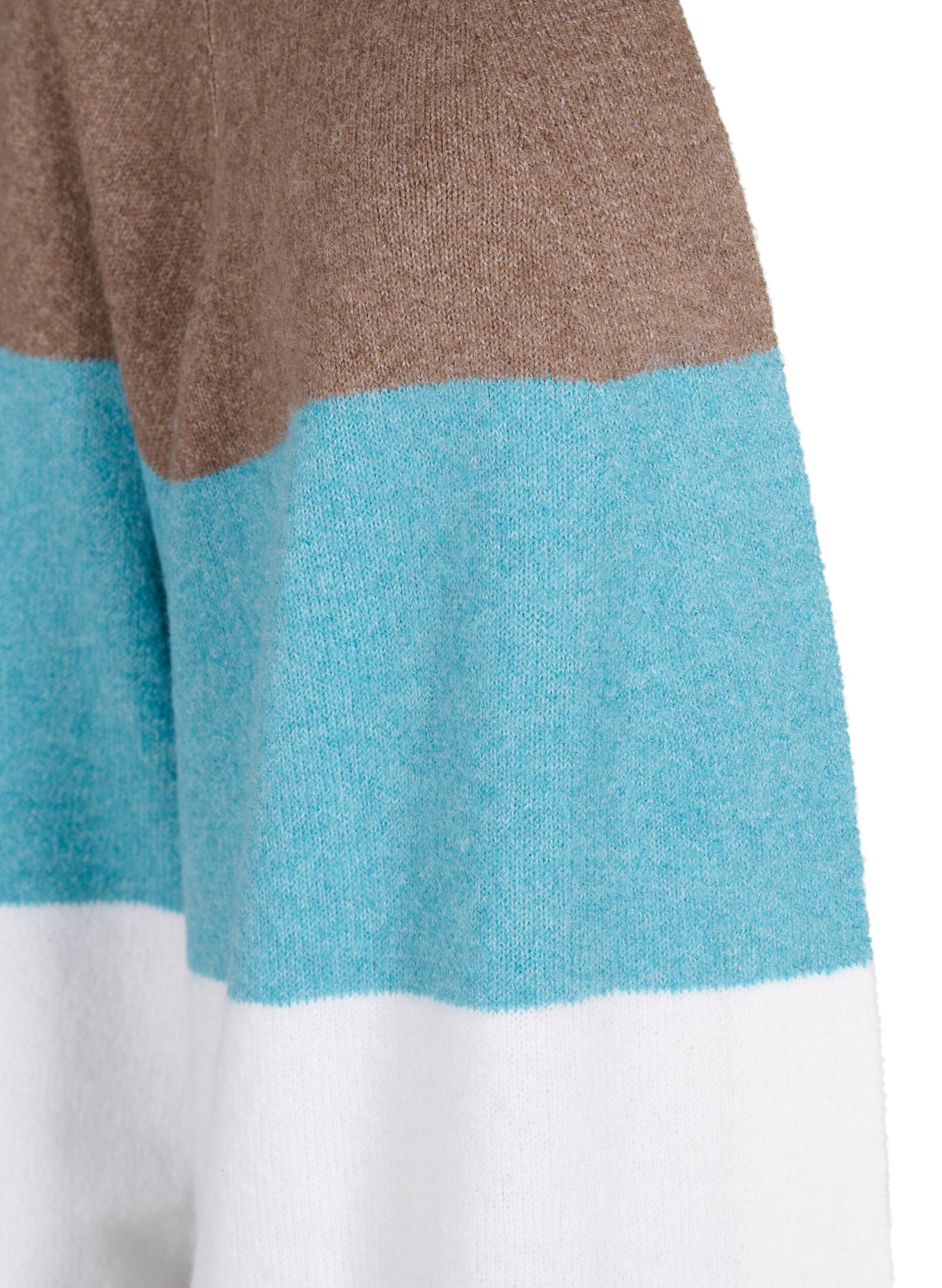 Zizzi Cardigan long ouvert &agrave; l'avant, Reef Waters Mel Comb, Packshot image number 2