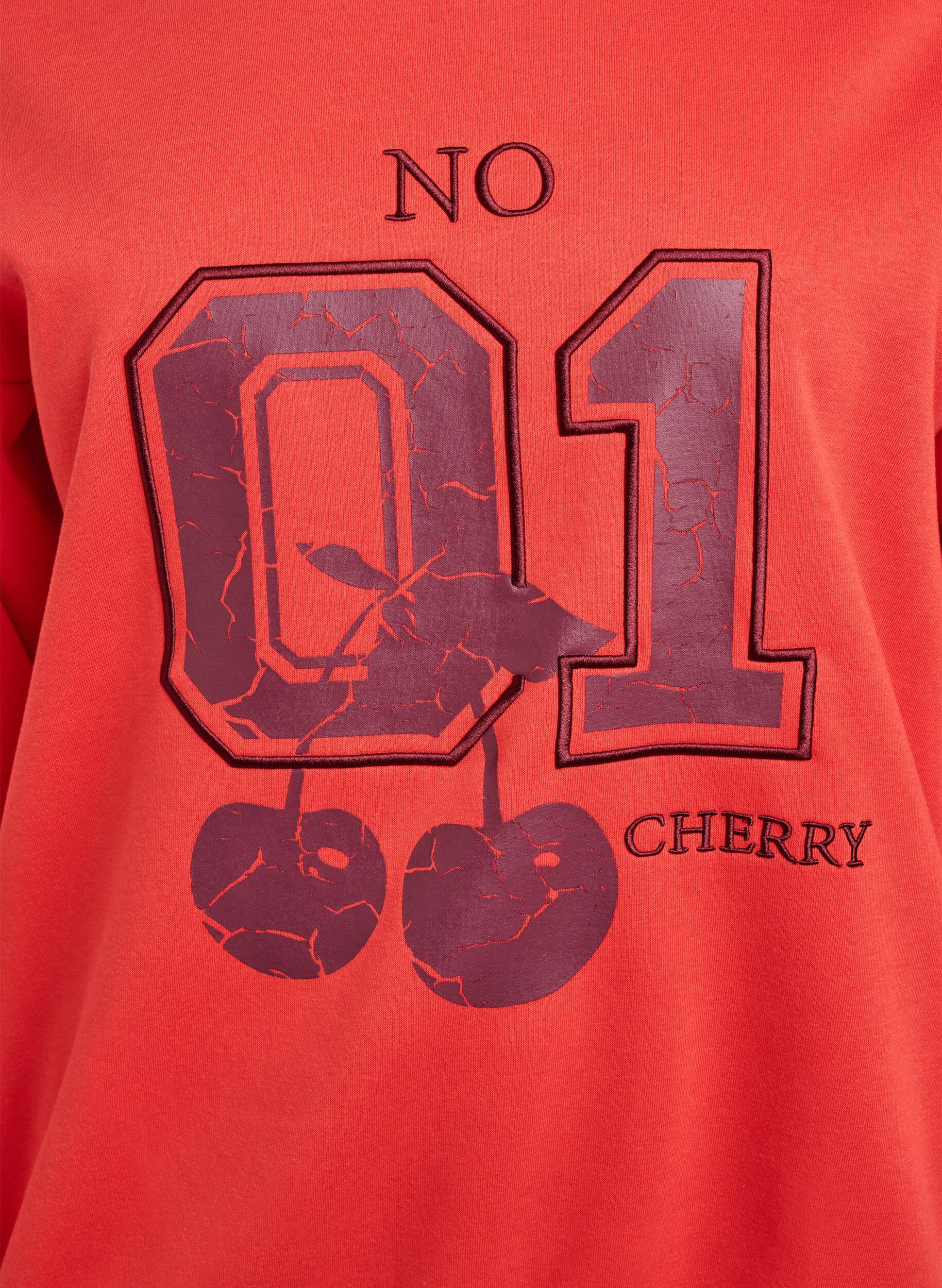 Zizzi Sweatshirt mit Motiv auf der Vorderseite, Rot, Packshot image number 2