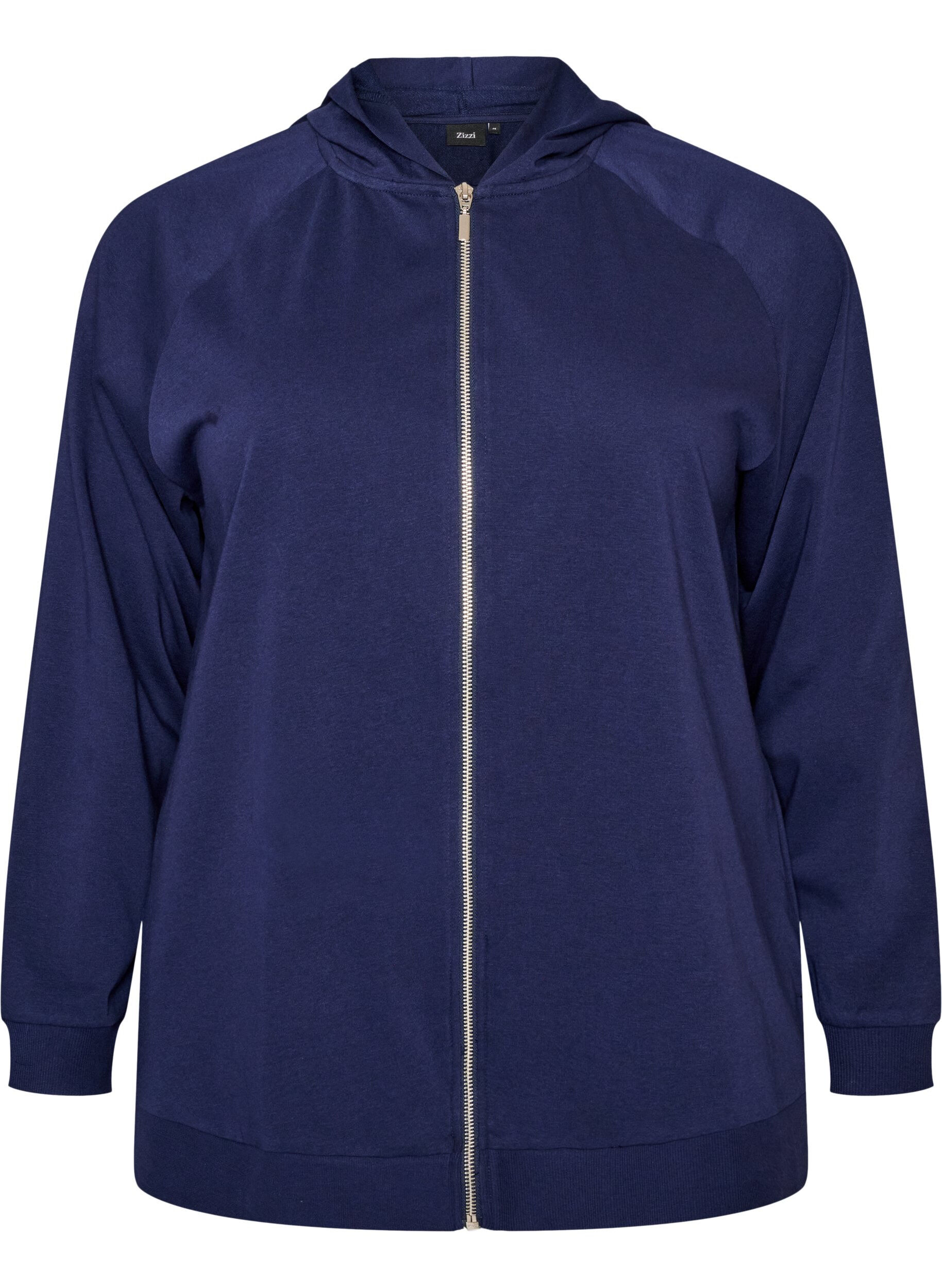 Sweat-Cardigan mit Kapuze und Taschen