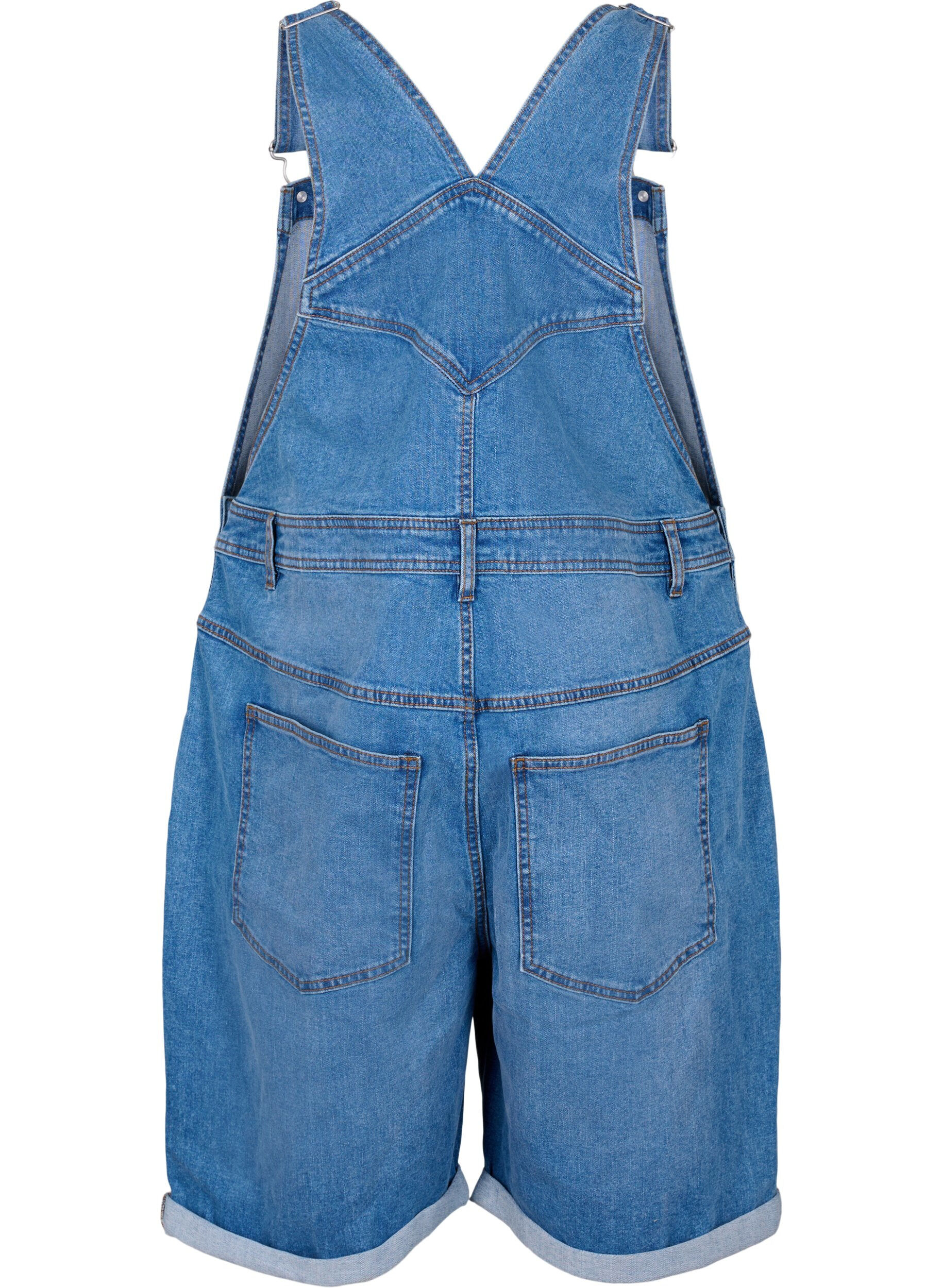 Zizzi Denim Overalls Kurze Hosen, Blau, Packshot image number 1
