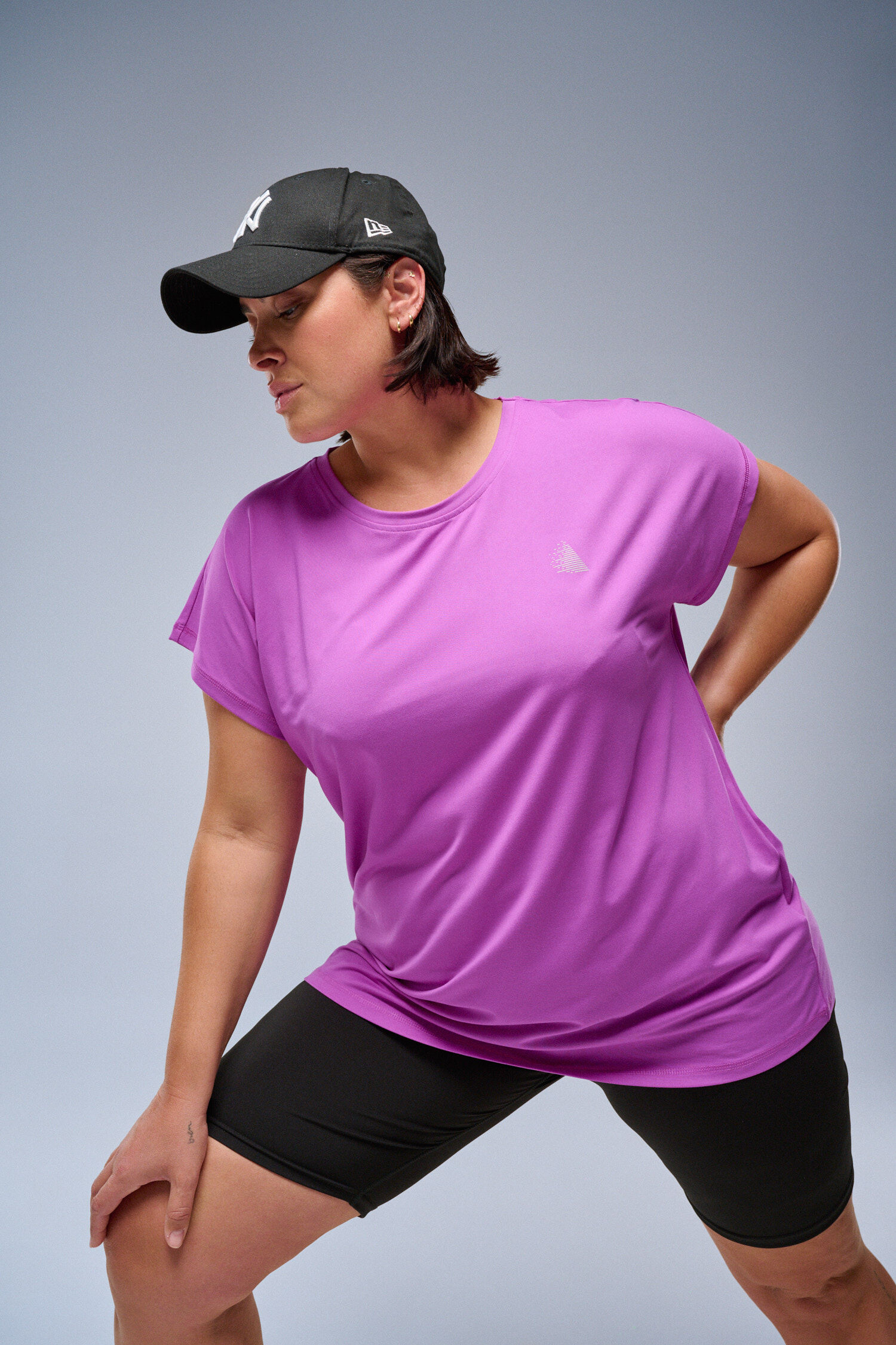 Lila Sport-T-Shirt, , Model