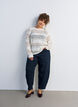 Blouse en dentelle avec manches longues, Vanille, Model image number 1