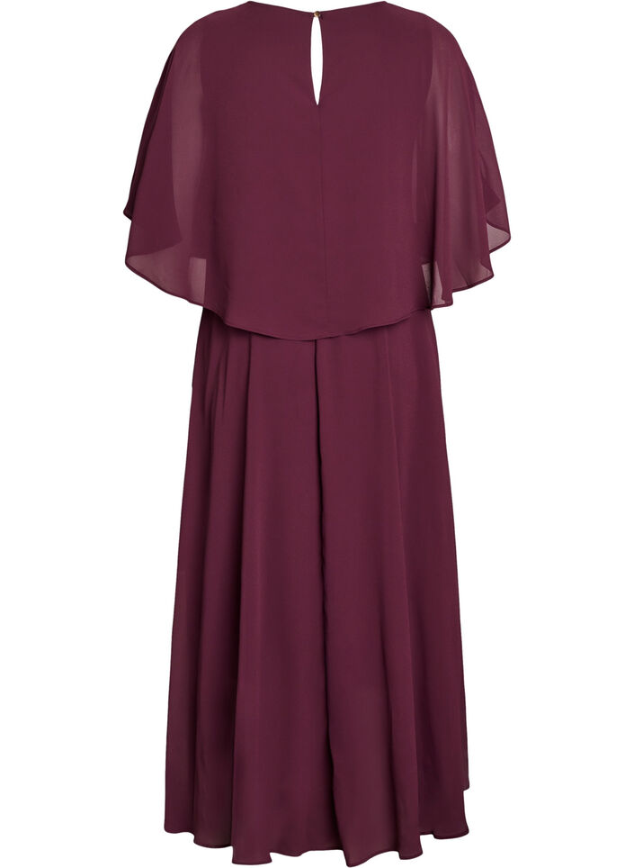 A-Linie Maxikleid mit kurzen &Auml;rmeln, Rot, Packshot image number 1