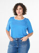 T-shirt en TENCEL&trade; Lyocell &agrave; rayures, Bleu, Model image number 0