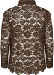 Chemise en dentelle avec boutons nacr&eacute;s, Marron, Packshot image number 1