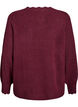 Blouse en maille &agrave; bords ondul&eacute;s, Bordeaux fonc&eacute;, Packshot image number 1