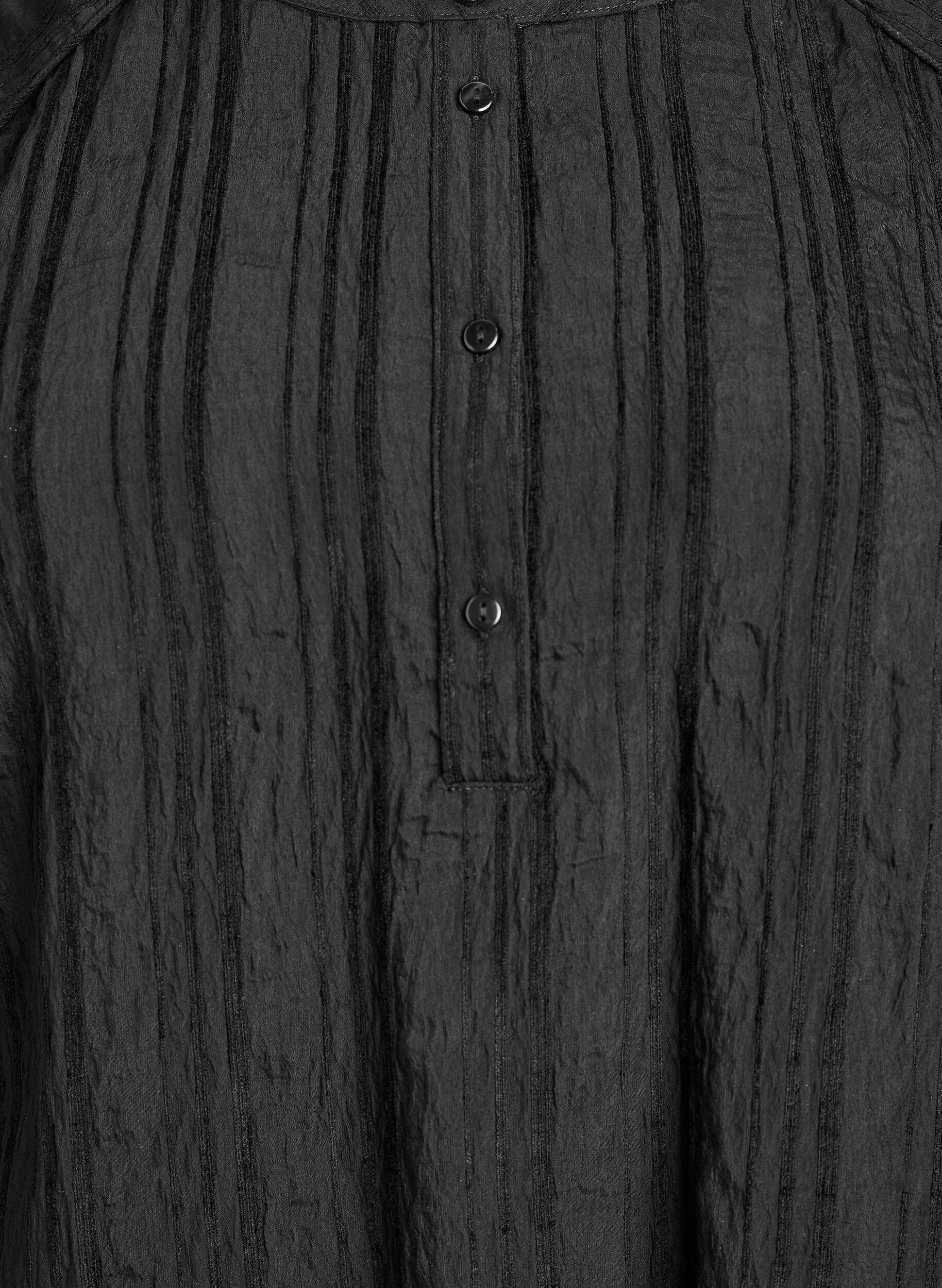 Zizzi Ton-in-Ton-Bluse mit Kn&ouml;pfen, Schwarz, Packshot image number 2