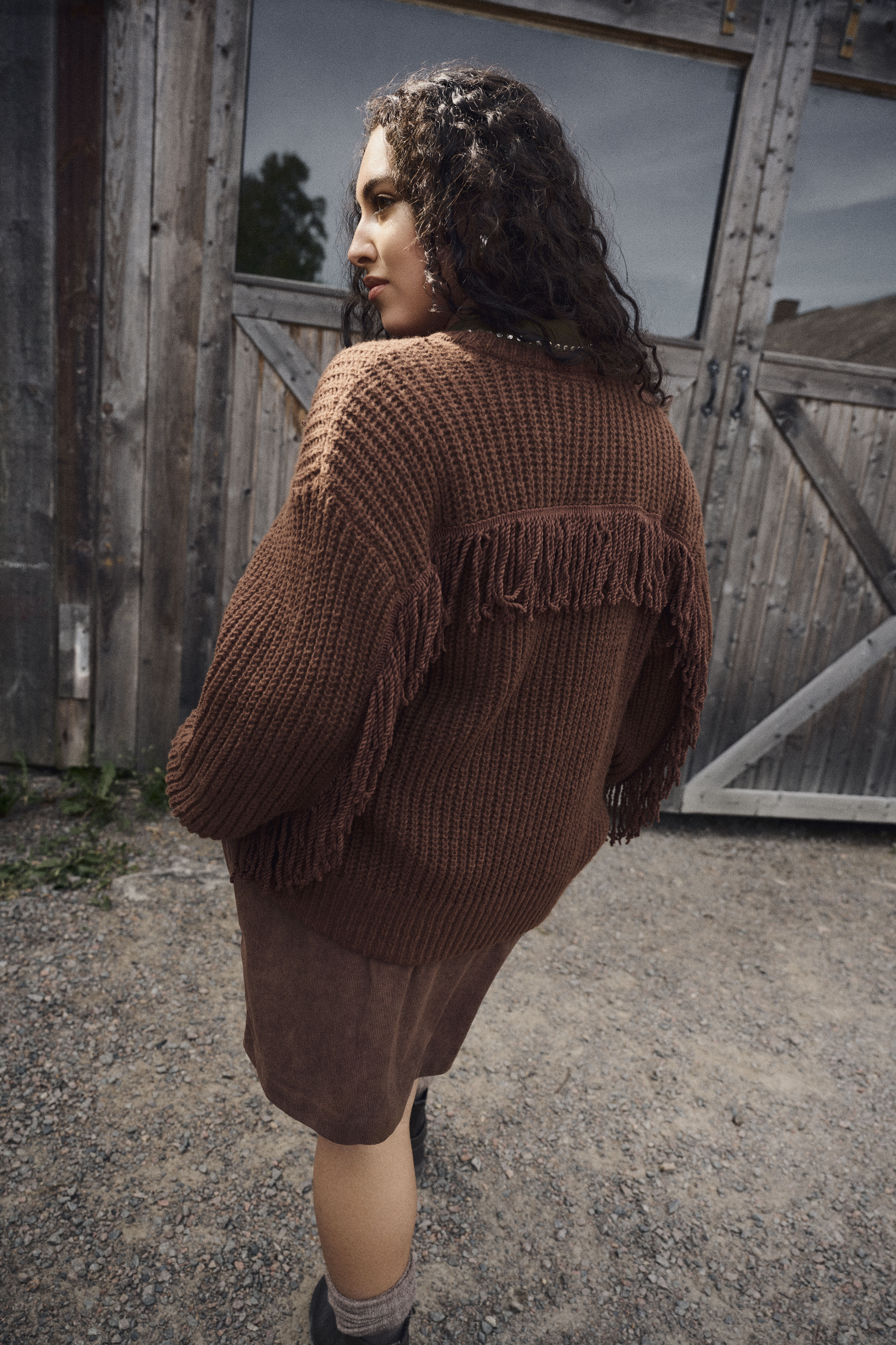 Zizzi Tricot avec franges, , Model