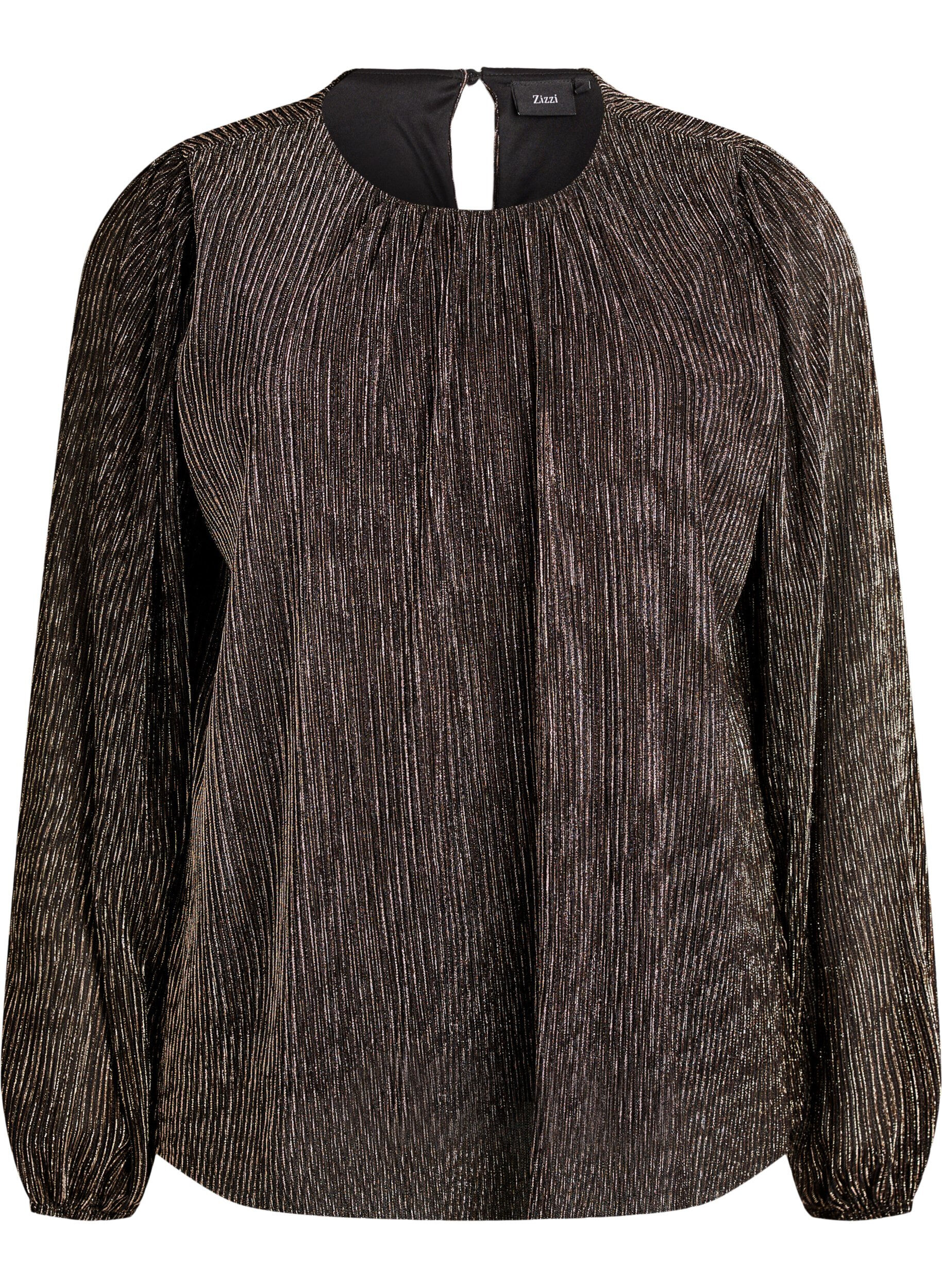 Blouse de soir&eacute;e &agrave; rayures paillet&eacute;es et manches longues