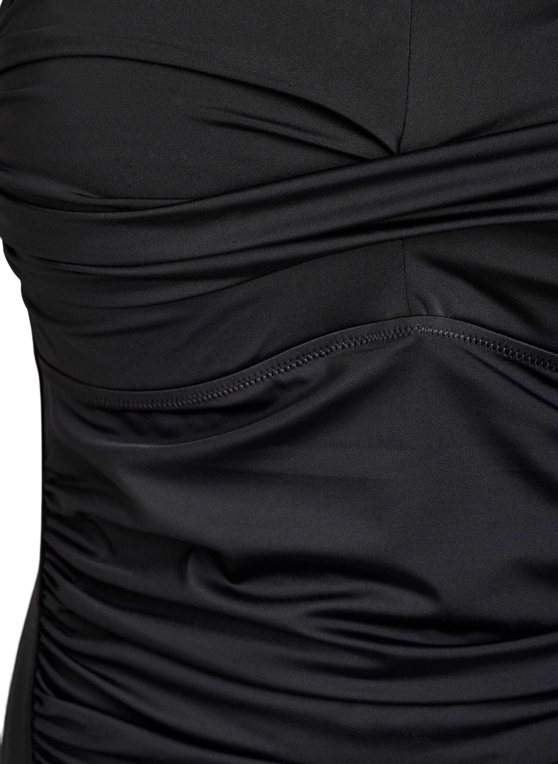 ZizziMaillot de bain bandeau avec drap&eacute; et bonnets rembourr&eacute;s, Noir, Packshot image number 2