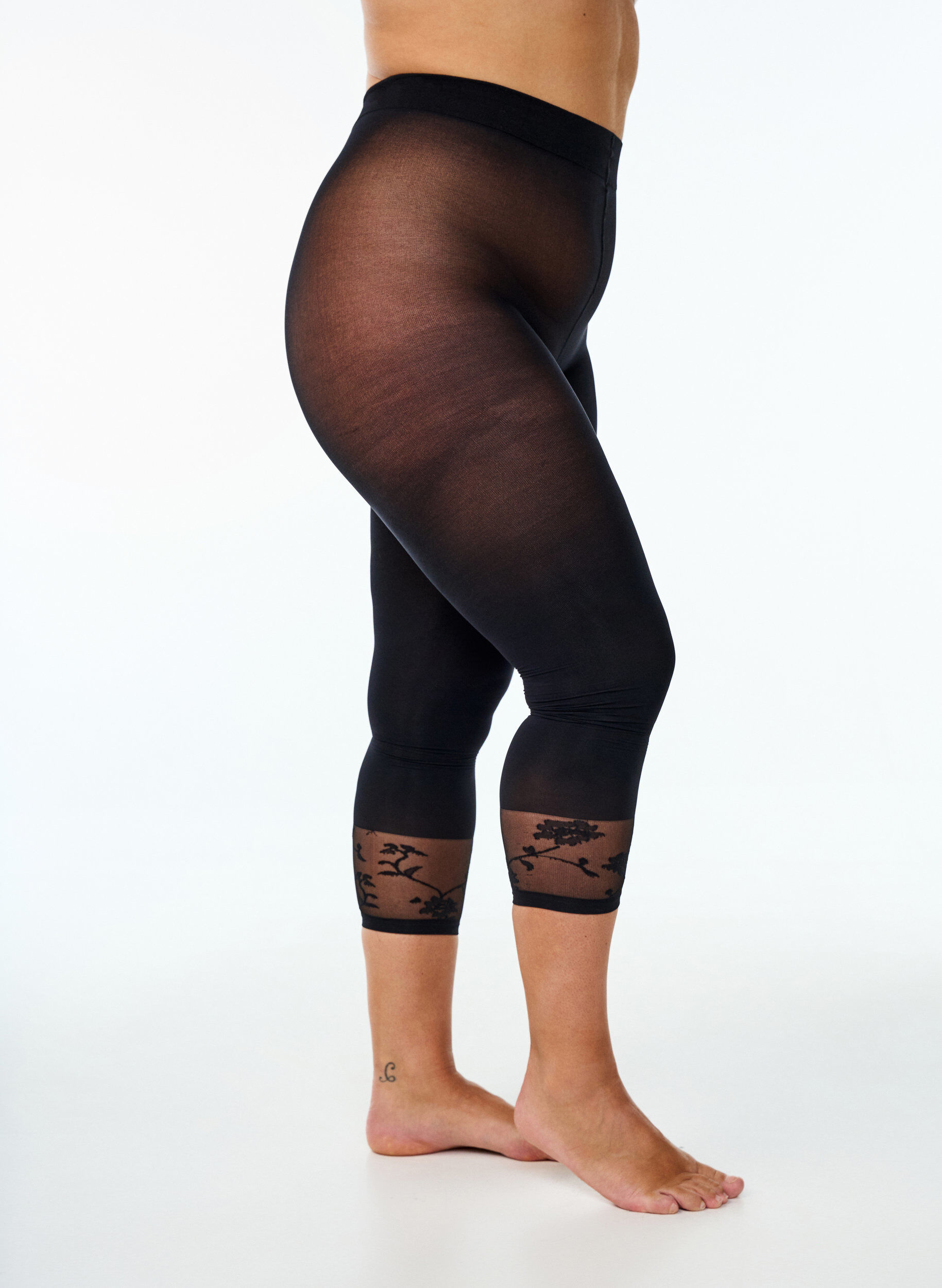 Zizzi Collants 50&nbsp;deniers avec ourlet en dentelle, Noir, Packshot image number 0