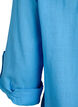 Hemdbluse aus Baumwolle mit V-Ausschnitt, Blau, Packshot image number 3