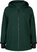 Veste courte softshell avec capuche amovible, Vert foncé, Packshot image number 0