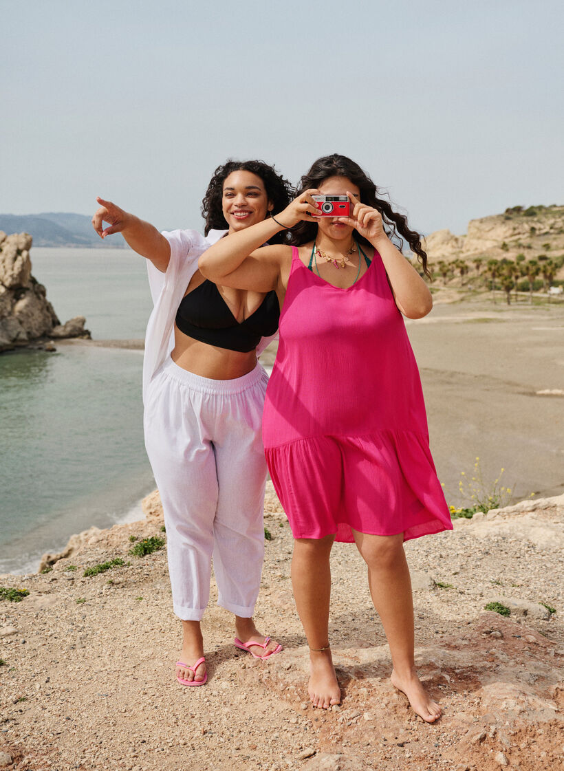 Robe d'été à bretelles en viscose, Raspberry Sorbet, Image image number 0